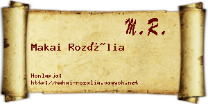 Makai Rozália névjegykártya